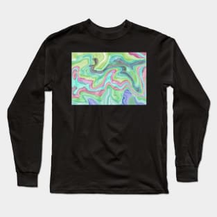 Pastel Melting Swirl Colorful Tie Dye Long Sleeve T-Shirt